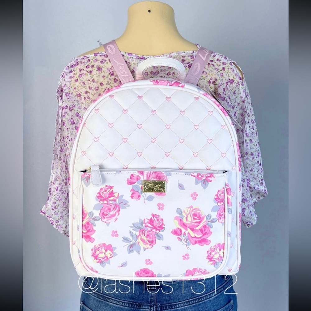 BETSEY JOHNSON Bag Danica Backpack - White Floral LBDANICA - Picture 6 of 7